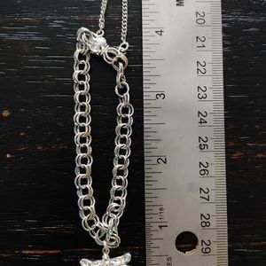 Dragonfly charm bracelet. 925 sterling silver